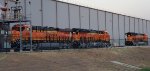 Close In Photo of BNSF 3282, BNSF 3665, and BNSF 3669 as The Texas Sun is Still Trying To Rise!!! :))).